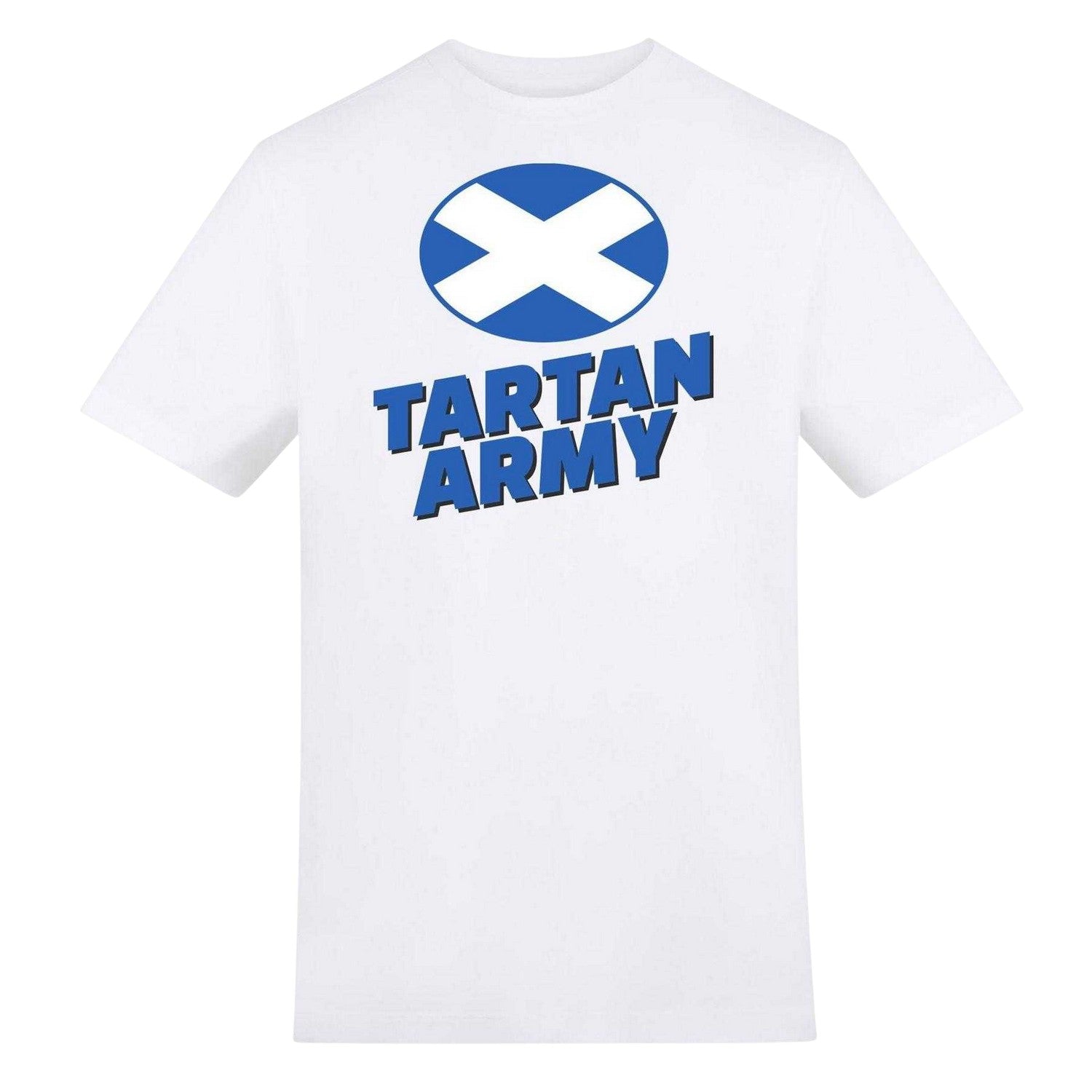 White - Front - AWD Unisex Adult Tartan Army Scotland T-Shirt