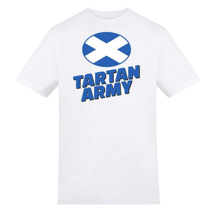 White - Front - AWD Unisex Adult Tartan Army Scotland T-Shirt