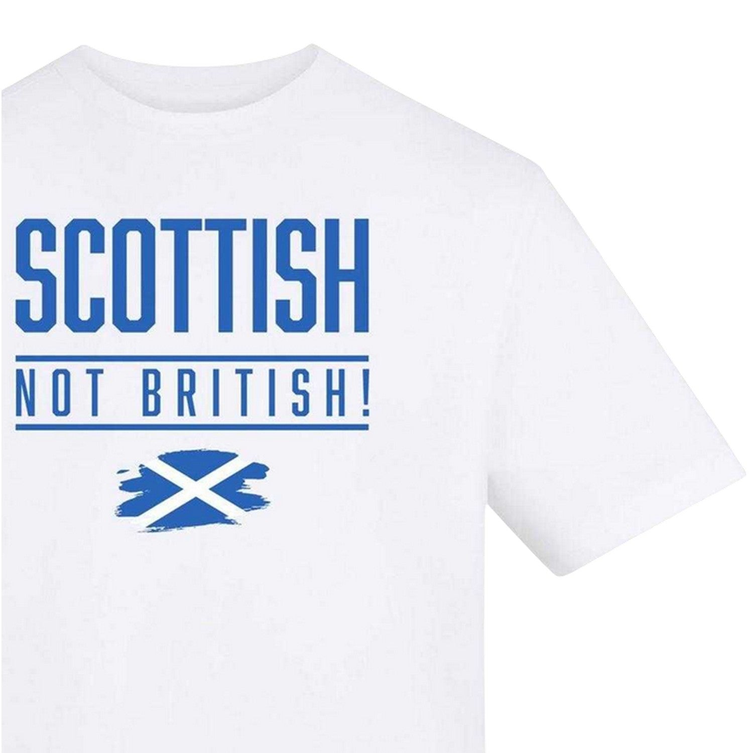 White - Side - AWD Unisex Adult Not British! Scotland T-Shirt