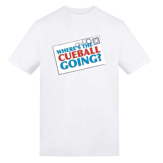 White - Front - AWD Unisex Adult Where´s The Cueball Going? T-Shirt