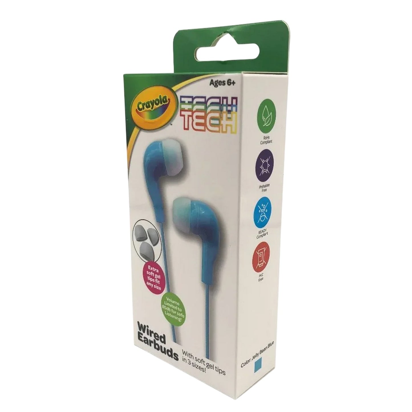 Blue - Side - Crayola Childrens-Kids Wired Earphones