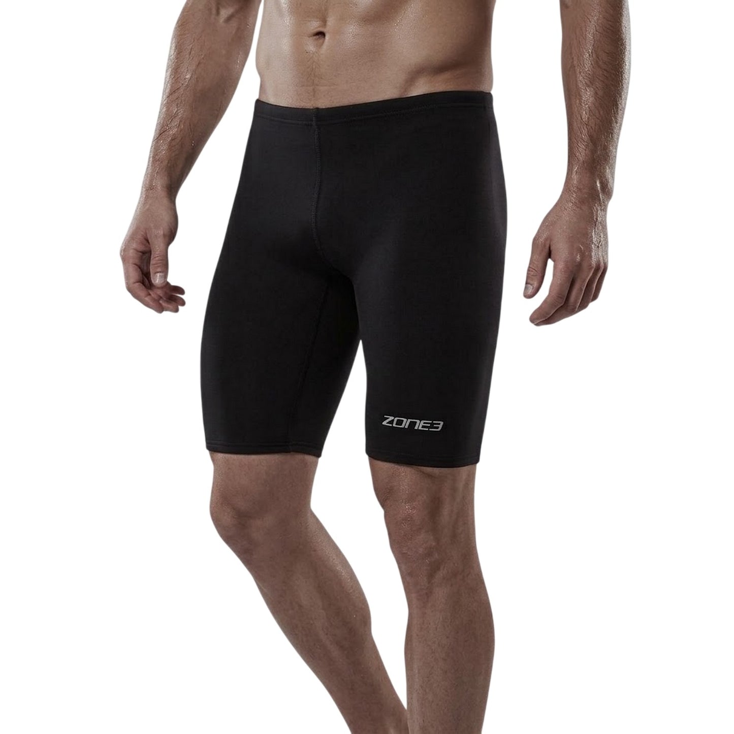Black - Back - Zone3 Mens Essential Jammer Shorts