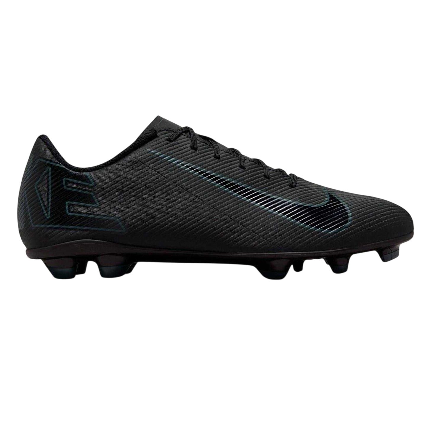 Black-Green - Front - Nike Unisex Adult Mercurial Firm Ground Football Boots