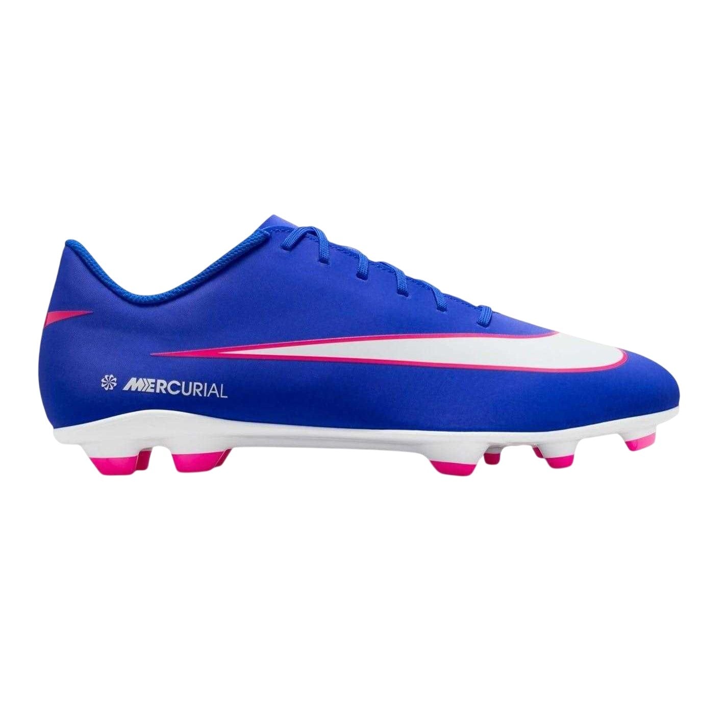Blue-White-Pink - Front - Nike Unisex Adult Mercurial Firm Ground Football Boots