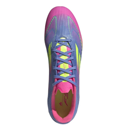 Blue-Lemon - Side - Adidas Mens Messi F50 Firm Ground Football Boots