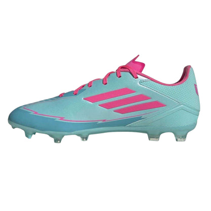 Blue-Pink - Back - Adidas Mens Messi F50 Firm Ground Football Boots