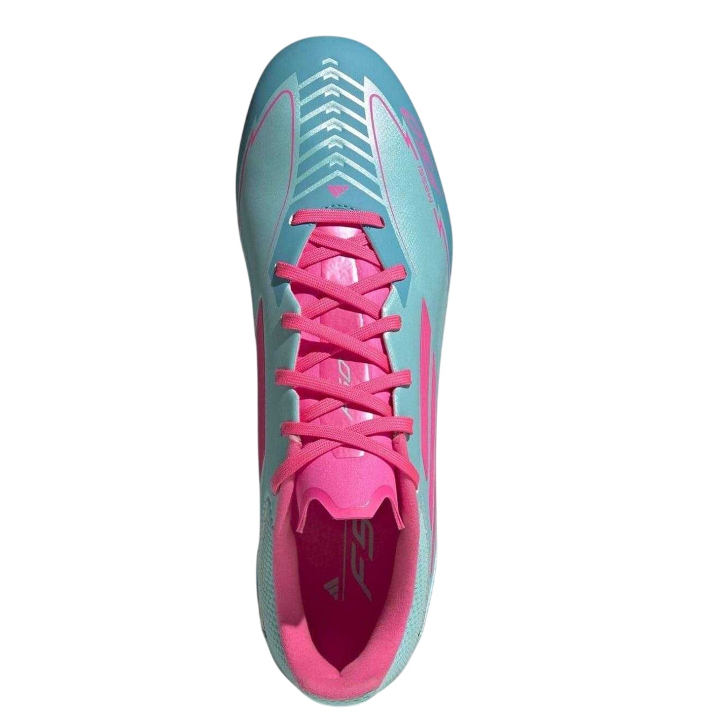Blue-Pink - Side - Adidas Mens Messi F50 Firm Ground Football Boots