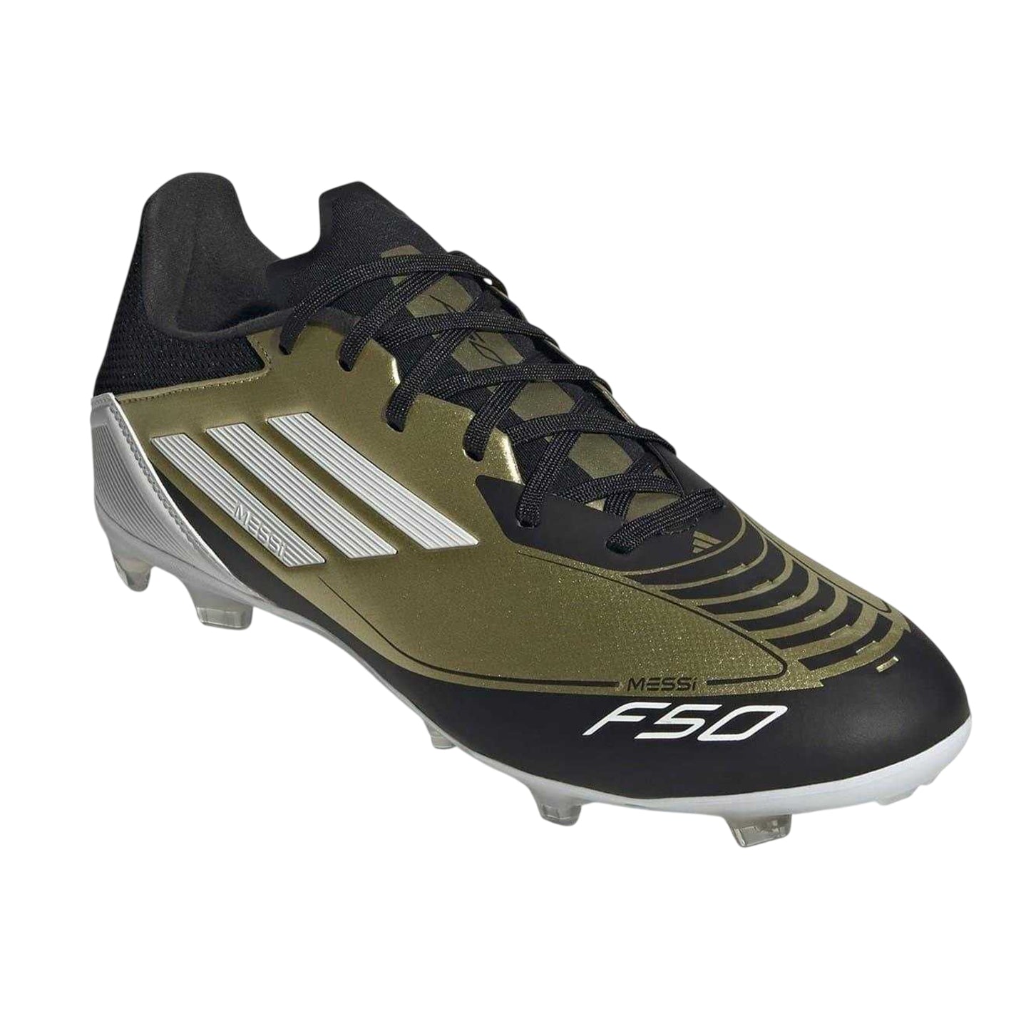 Gold-Black - Pack Shot - Adidas Mens Messi F50 Firm Ground Football Boots