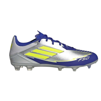Silver-Blue - Front - Adidas Mens Messi F50 Firm Ground Football Boots