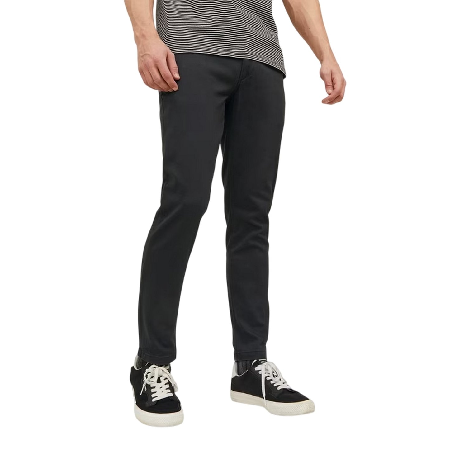 Black-Olive - Side - Jack And Jones Mens Marco Slim Chinos (Pack of 2)