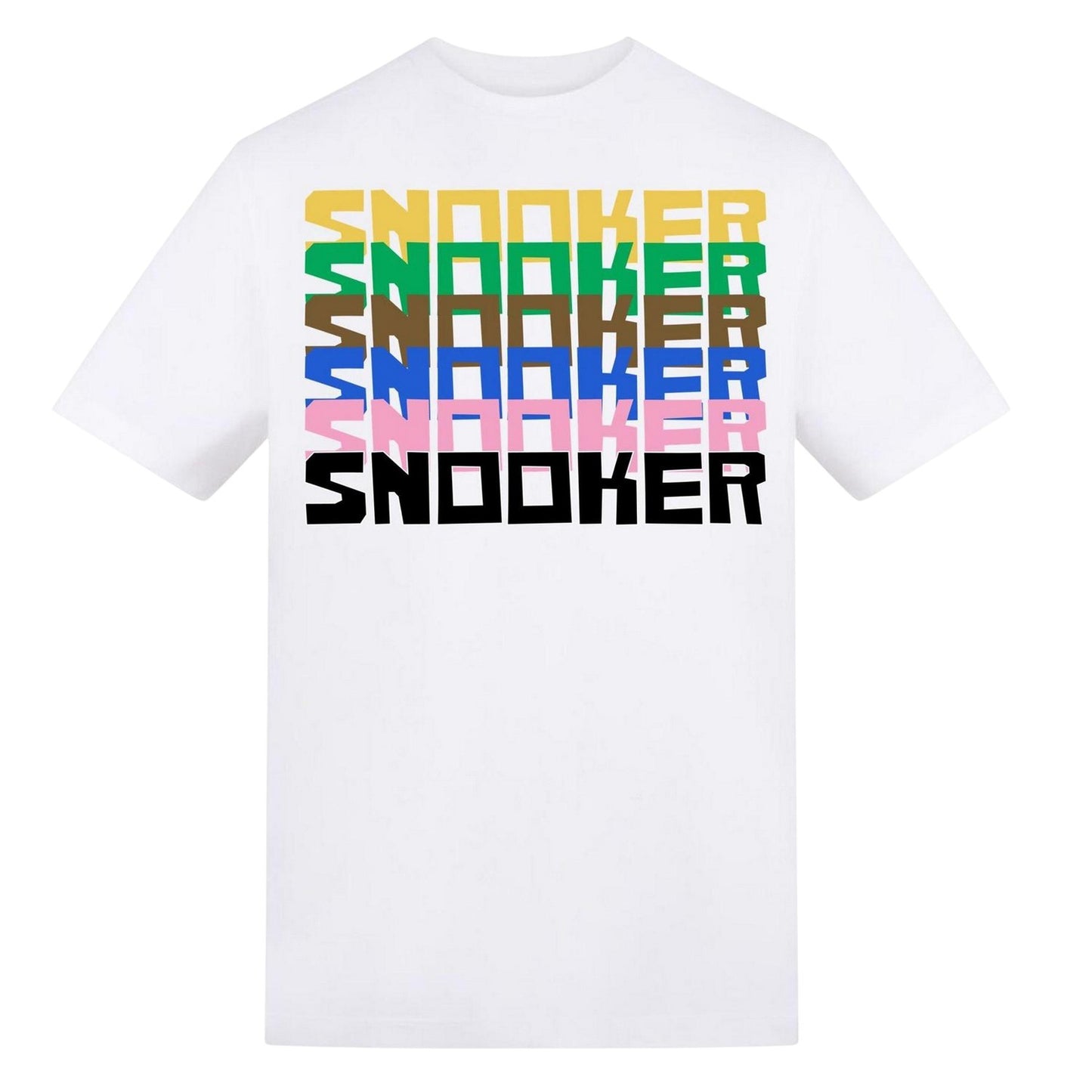 White - Front - AWD Unisex Adult Printed Snooker T-Shirt