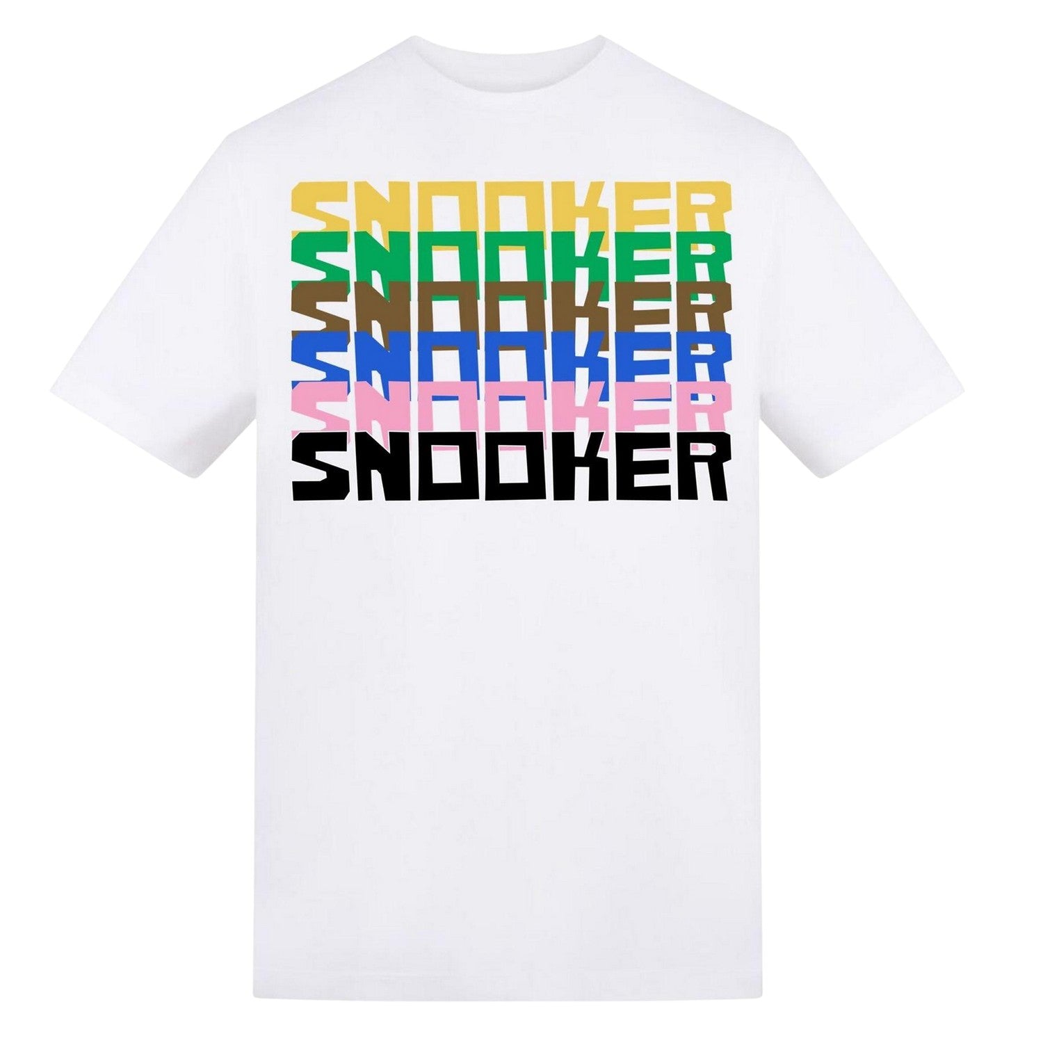 White - Front - AWD Unisex Adult Printed Snooker T-Shirt