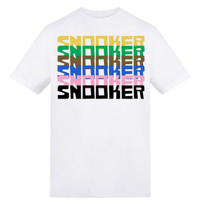 White - Front - AWD Unisex Adult Printed Snooker T-Shirt
