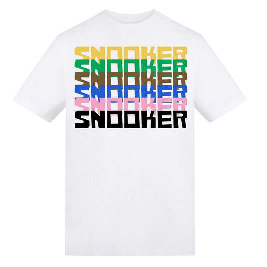 White - Front - AWD Unisex Adult Printed Snooker T-Shirt
