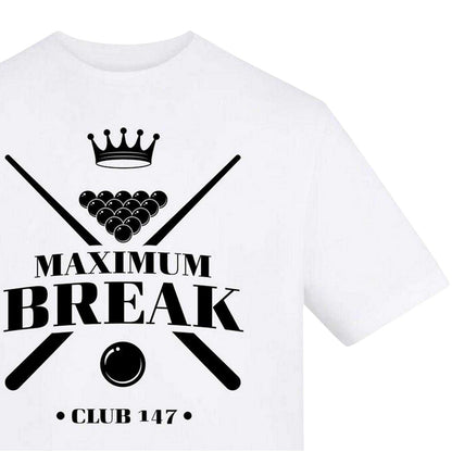 White - Side - AWD Unisex Adult Maximum Break Graphic Print Snooker T-Shirt