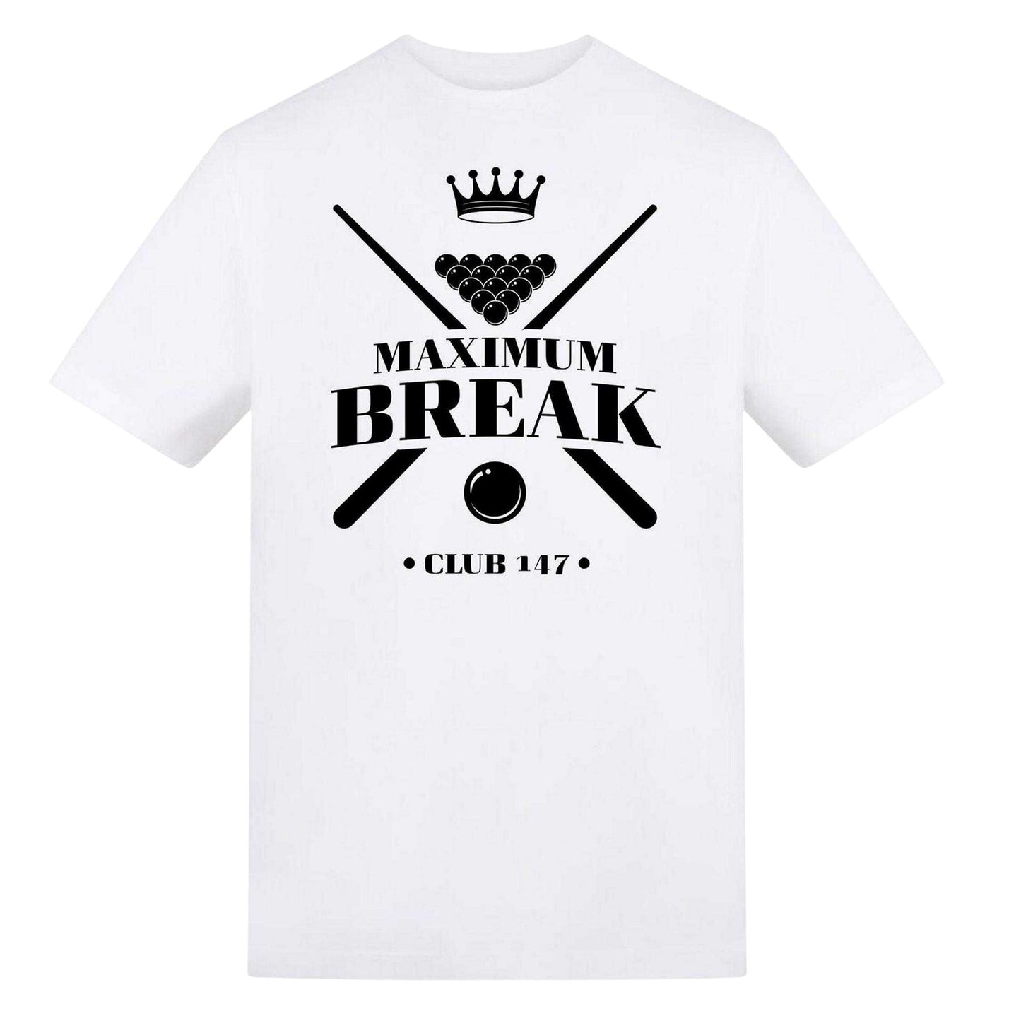 White - Front - AWD Unisex Adult Maximum Break Graphic Print Snooker T-Shirt