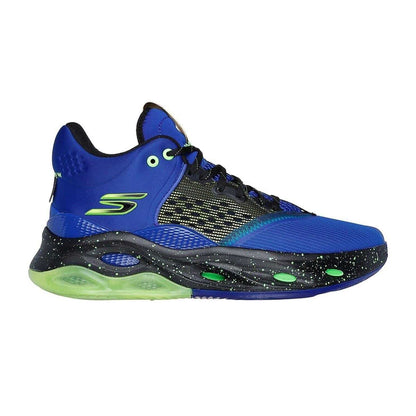 Blue-Black - Front - Skechers Mens Mesh Skateboarding Skate Shoes