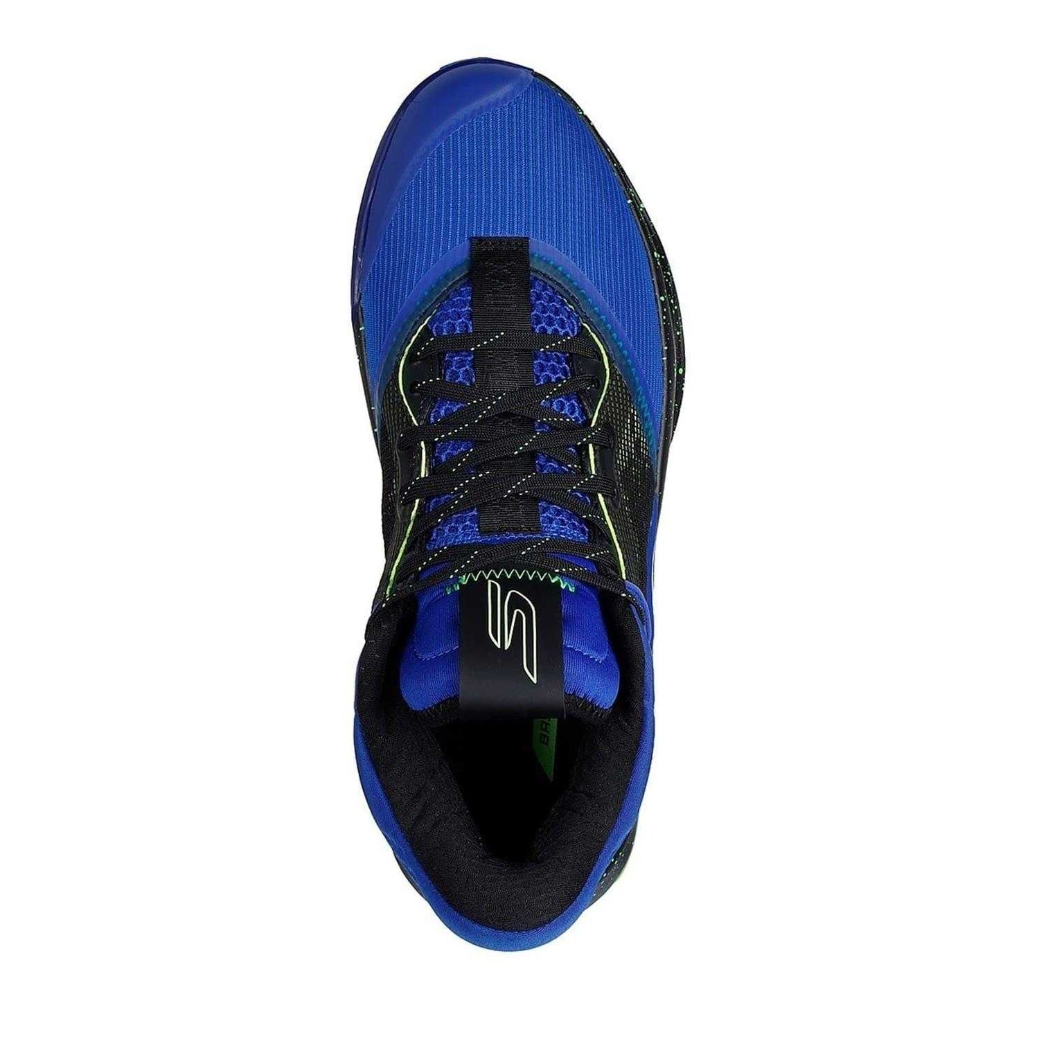 Blue-Black - Side - Skechers Mens Mesh Skateboarding Skate Shoes
