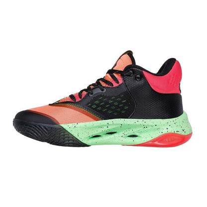 Orange-Green - Back - Skechers Mens Mesh Skateboarding Skate Shoes