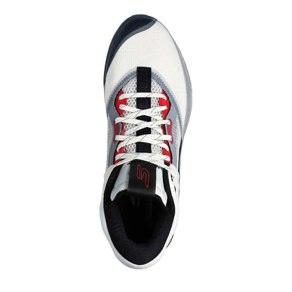 White-Grey - Side - Skechers Mens Mesh Skateboarding Skate Shoes