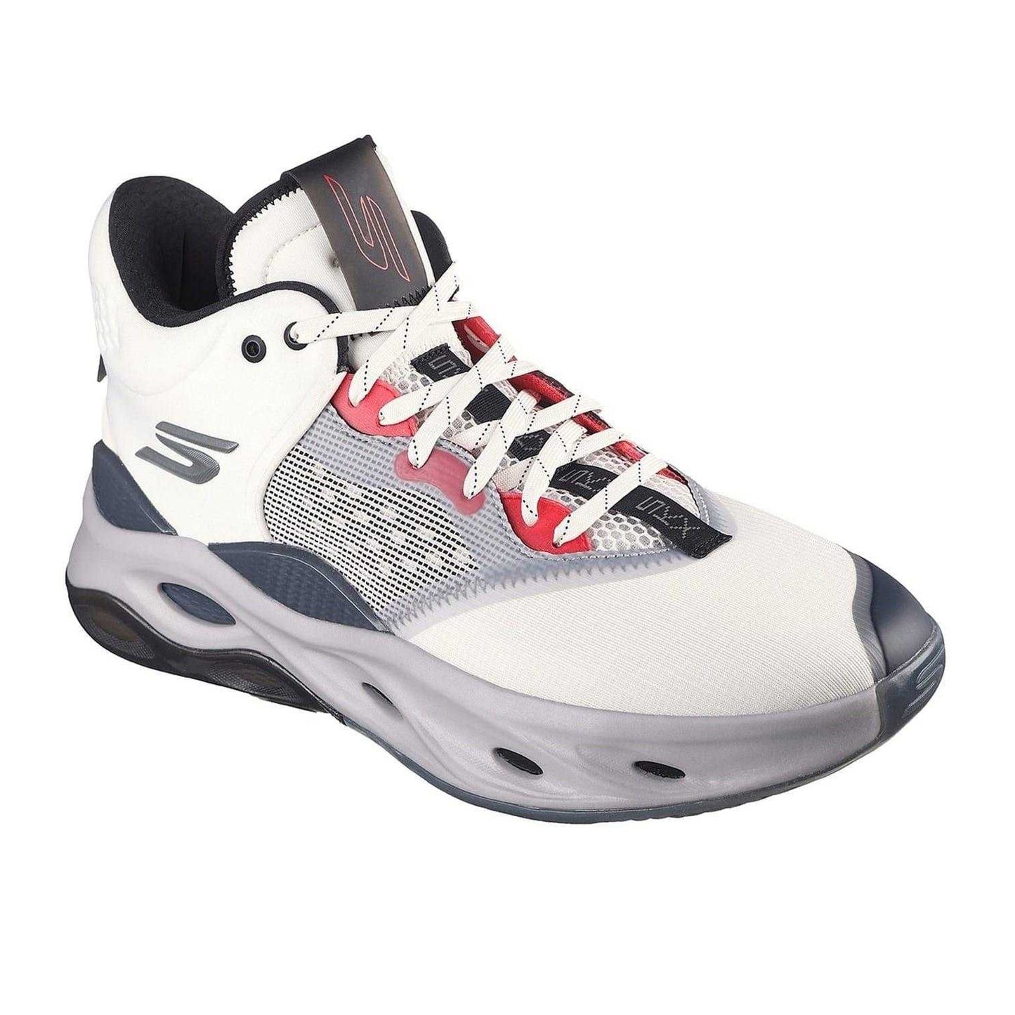 White-Grey - Pack Shot - Skechers Mens Mesh Skateboarding Skate Shoes