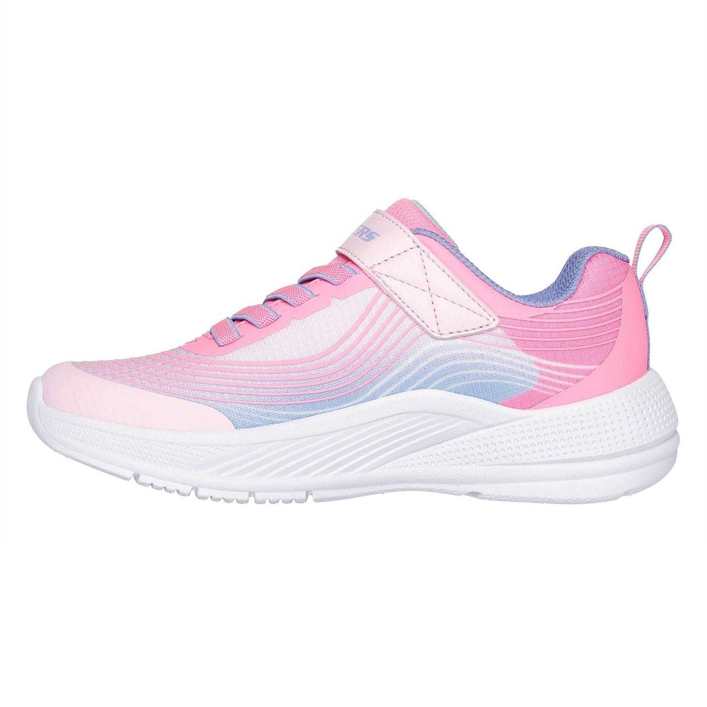 Pink-White-Pastel Green - Back - Skechers Childrens-Kids Microspec Mesh Trainers