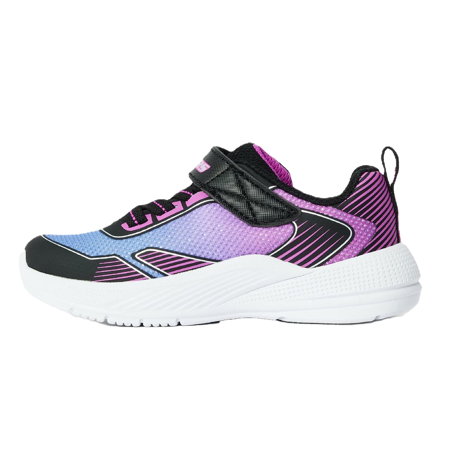 Black-Pink - Back - Skechers Childrens-Kids Microspec Mesh Trainers