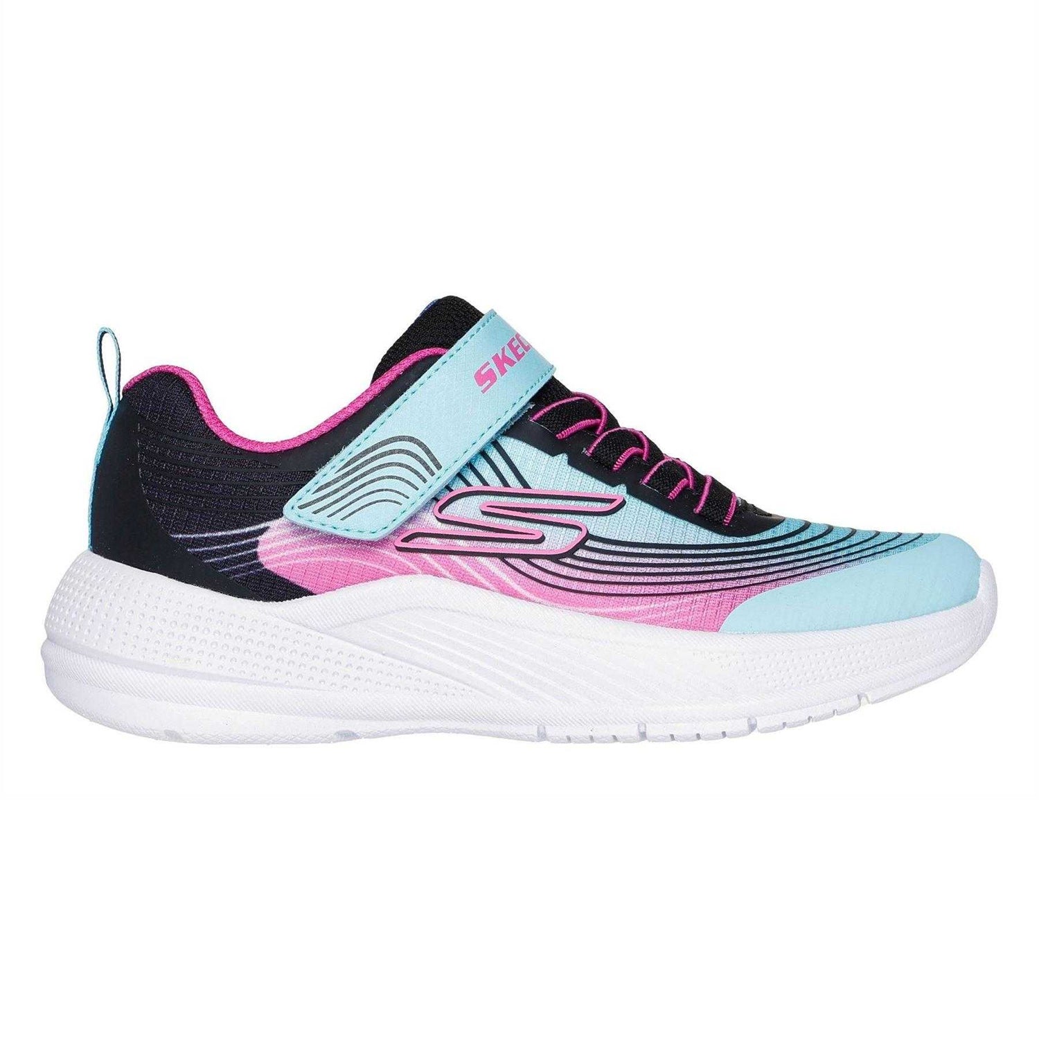 Navy-Multicoloured - Front - Skechers Childrens-Kids Microspec Mesh Trainers