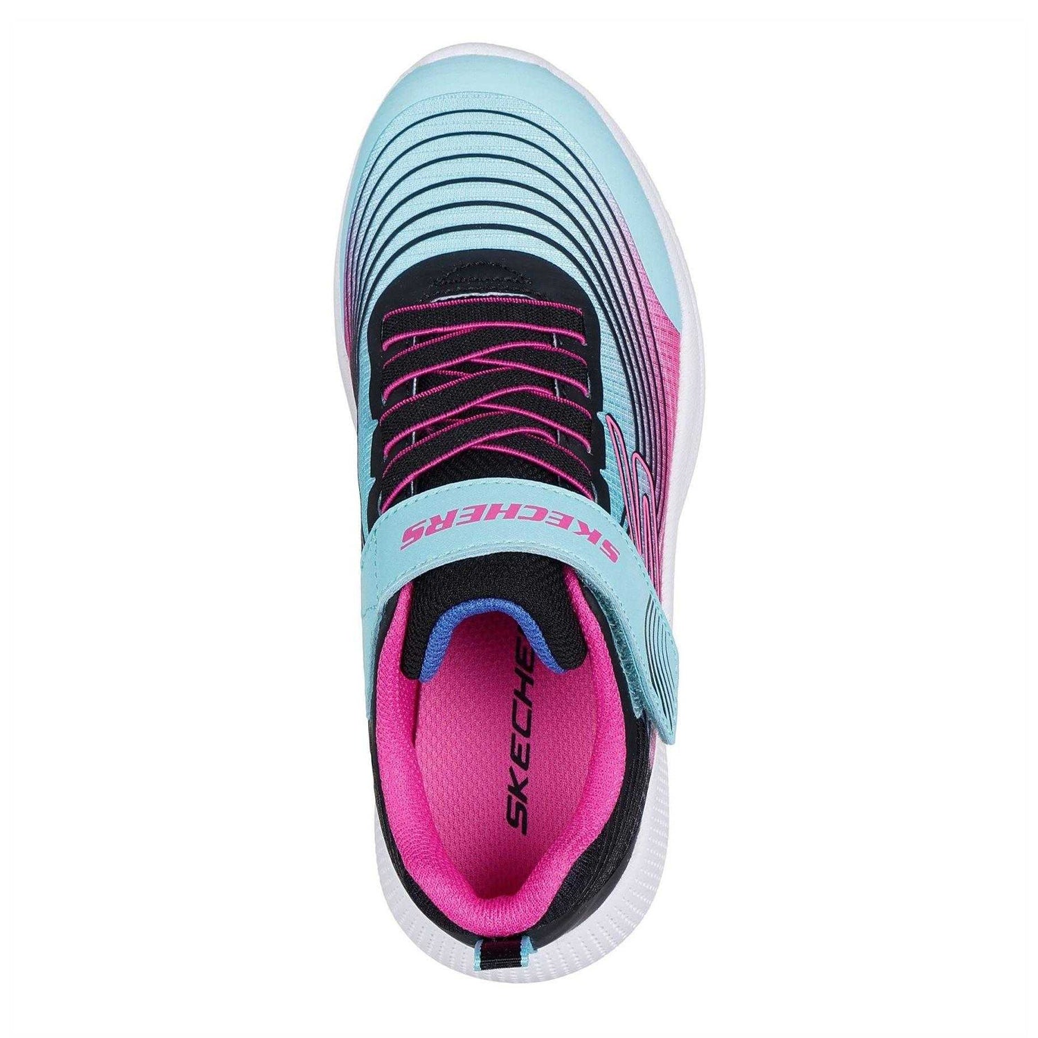 Navy-Multicoloured - Side - Skechers Childrens-Kids Microspec Mesh Trainers