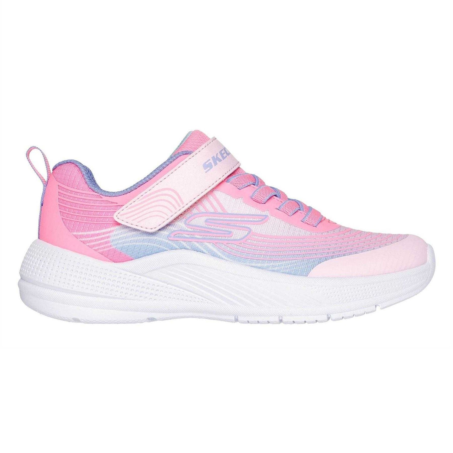 Pink-White-Pastel Green - Front - Skechers Childrens-Kids Microspec Mesh Trainers