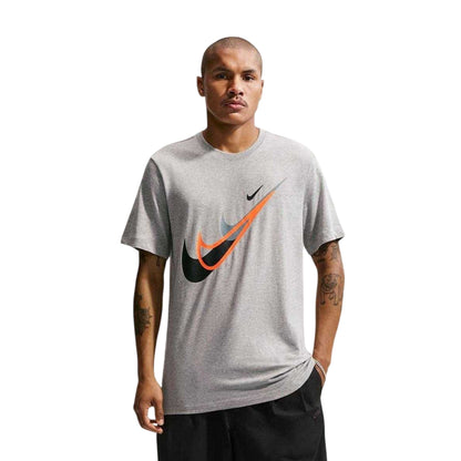 Grey - Front - Nike Mens Logo Regular T-Shirt
