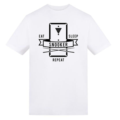 White - Front - AWD Unisex Adult Printed Snooker T-Shirt