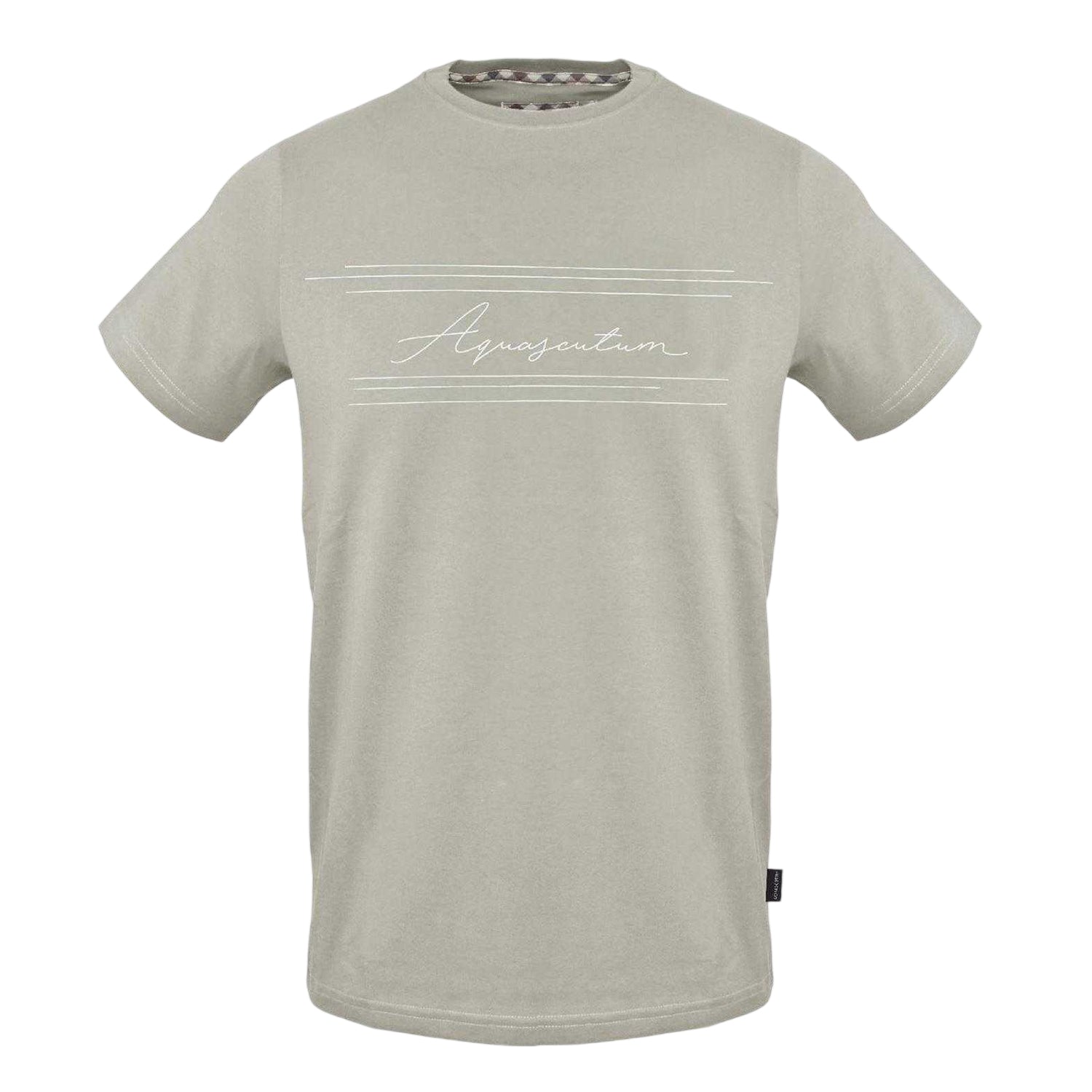 Grey - Front - Aquascutum Unisex Adult Logo Regular T-Shirt