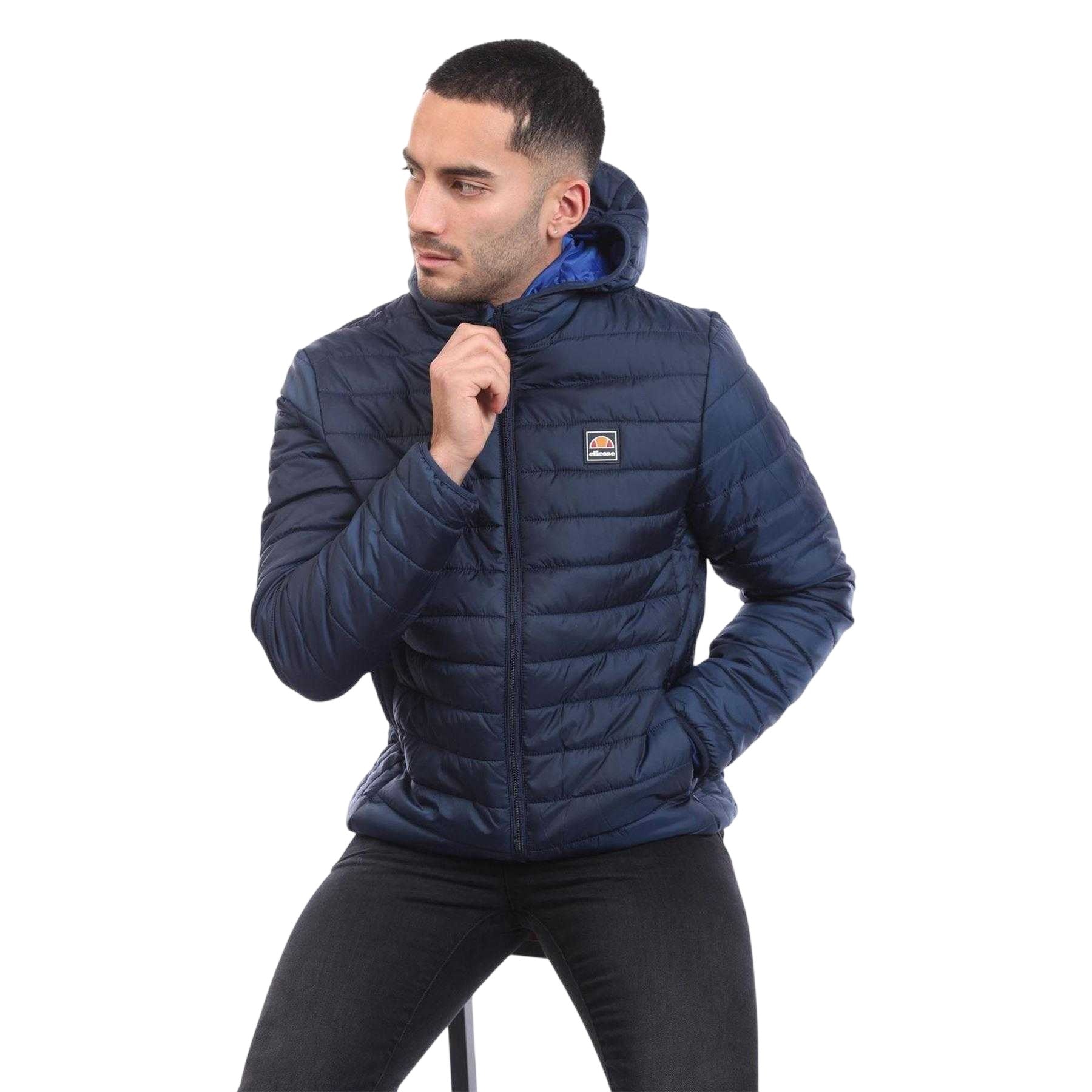 Navy - Side - Ellesse Mens Revuelto Quilted Puffer Jacket