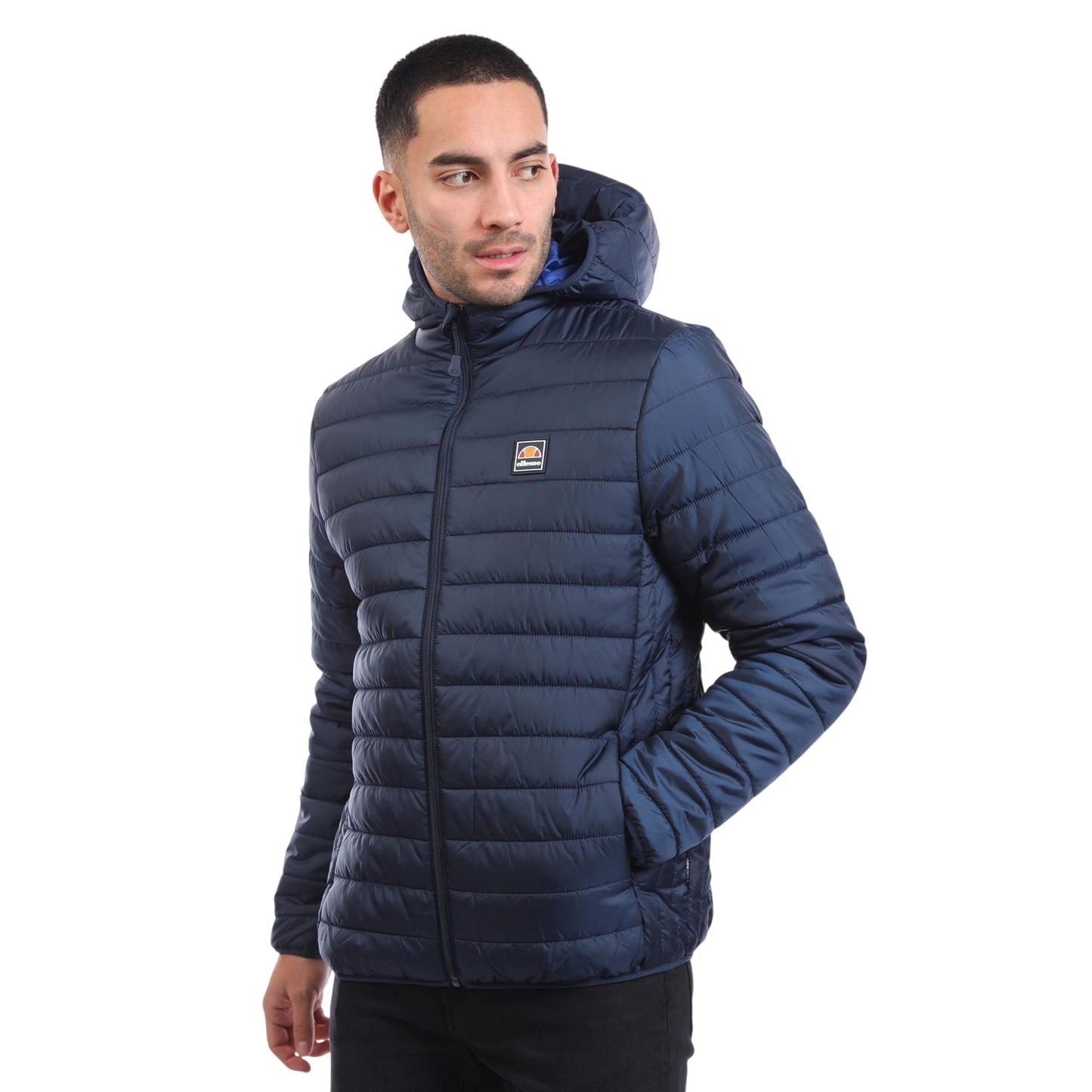 Navy - Front - Ellesse Mens Revuelto Quilted Puffer Jacket