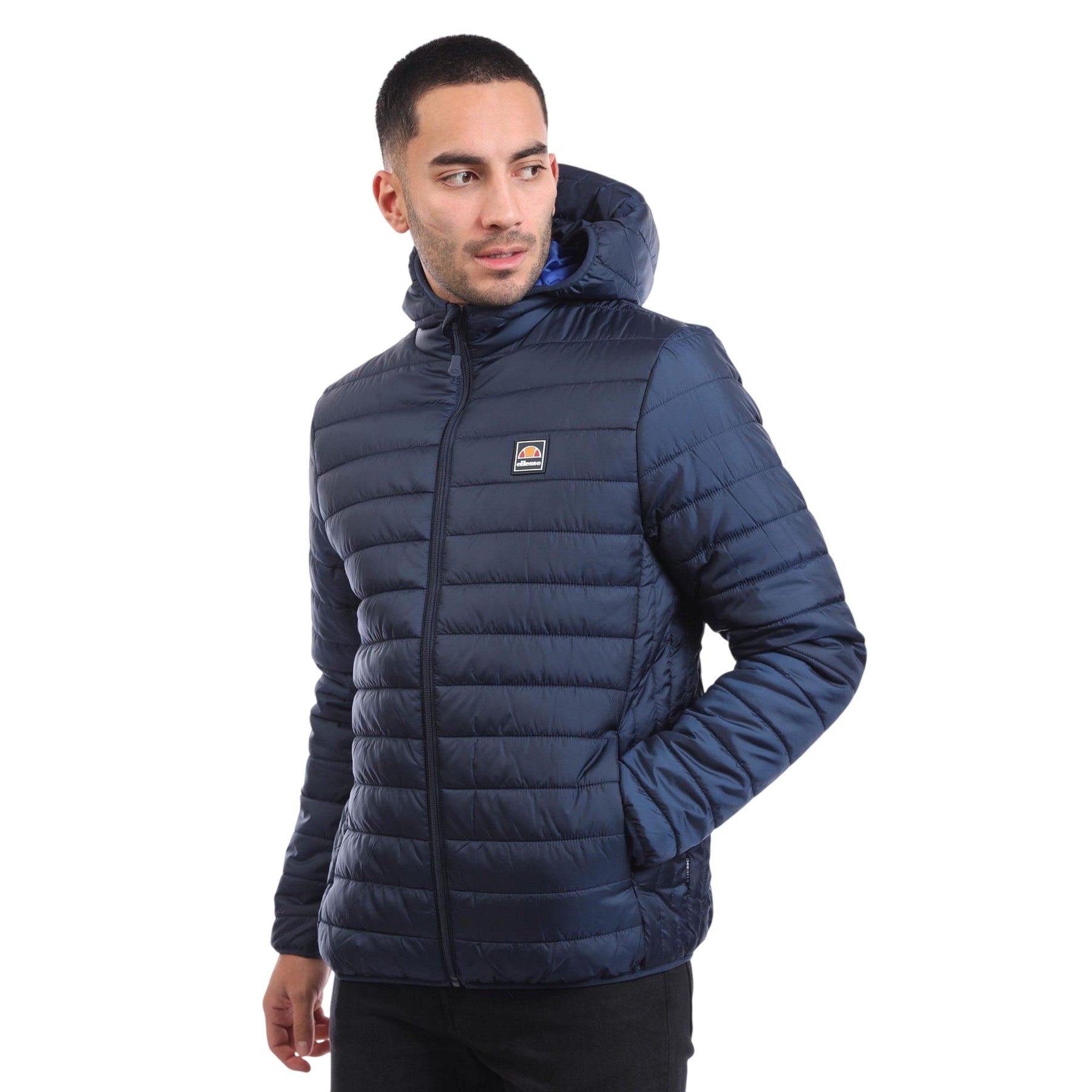 Navy - Front - Ellesse Mens Revuelto Quilted Puffer Jacket