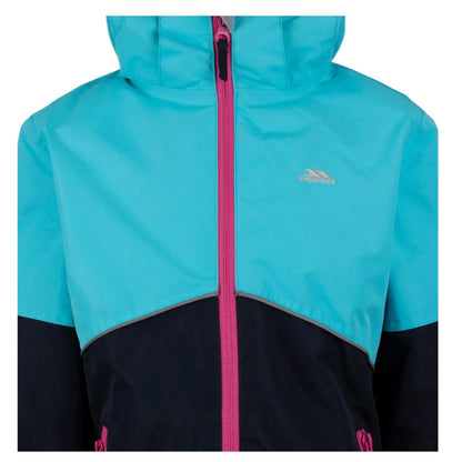 Blue - Side - Trespass Childrens-Kids Detachable Hood Ski Jacket