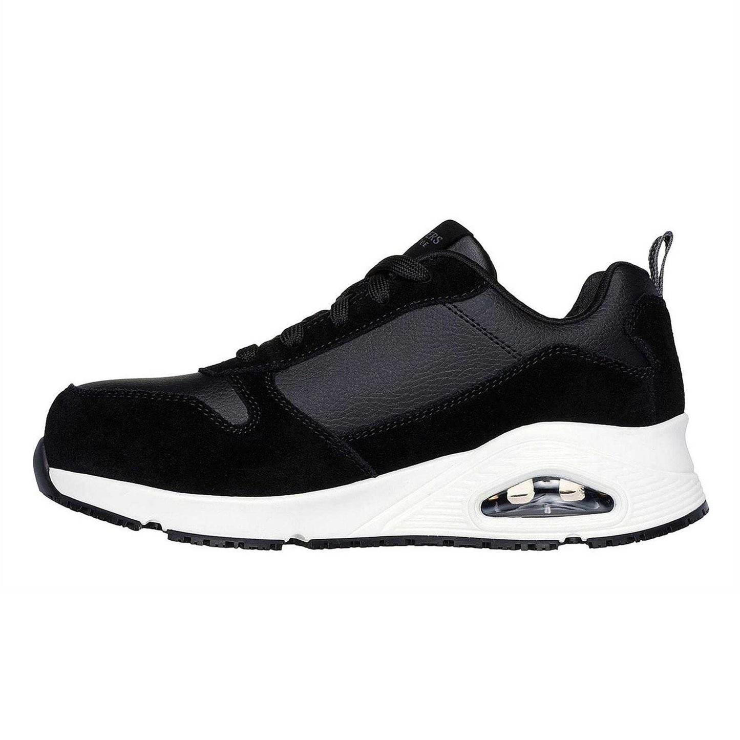 Black-White - Back - Skechers Womens-Ladies Safety Shoes