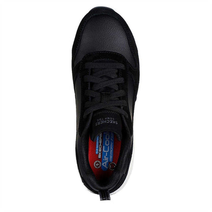 Black-White - Side - Skechers Womens-Ladies Safety Shoes