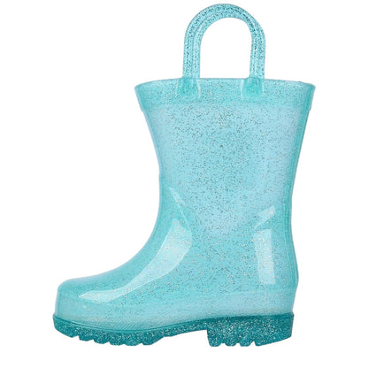 Blue - Back - Frozen Childrens-Kids Elsa Light Up Wellington Boots