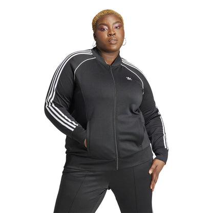 Black - Side - Adidas Womens-Ladies 3 Stripes Track Jacket