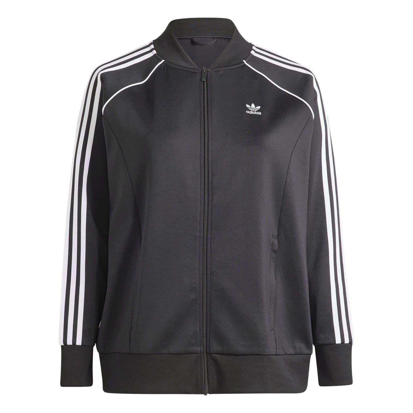 Black - Front - Adidas Womens-Ladies 3 Stripes Track Jacket