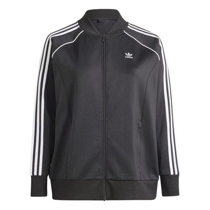 Black - Front - Adidas Womens-Ladies 3 Stripes Track Jacket
