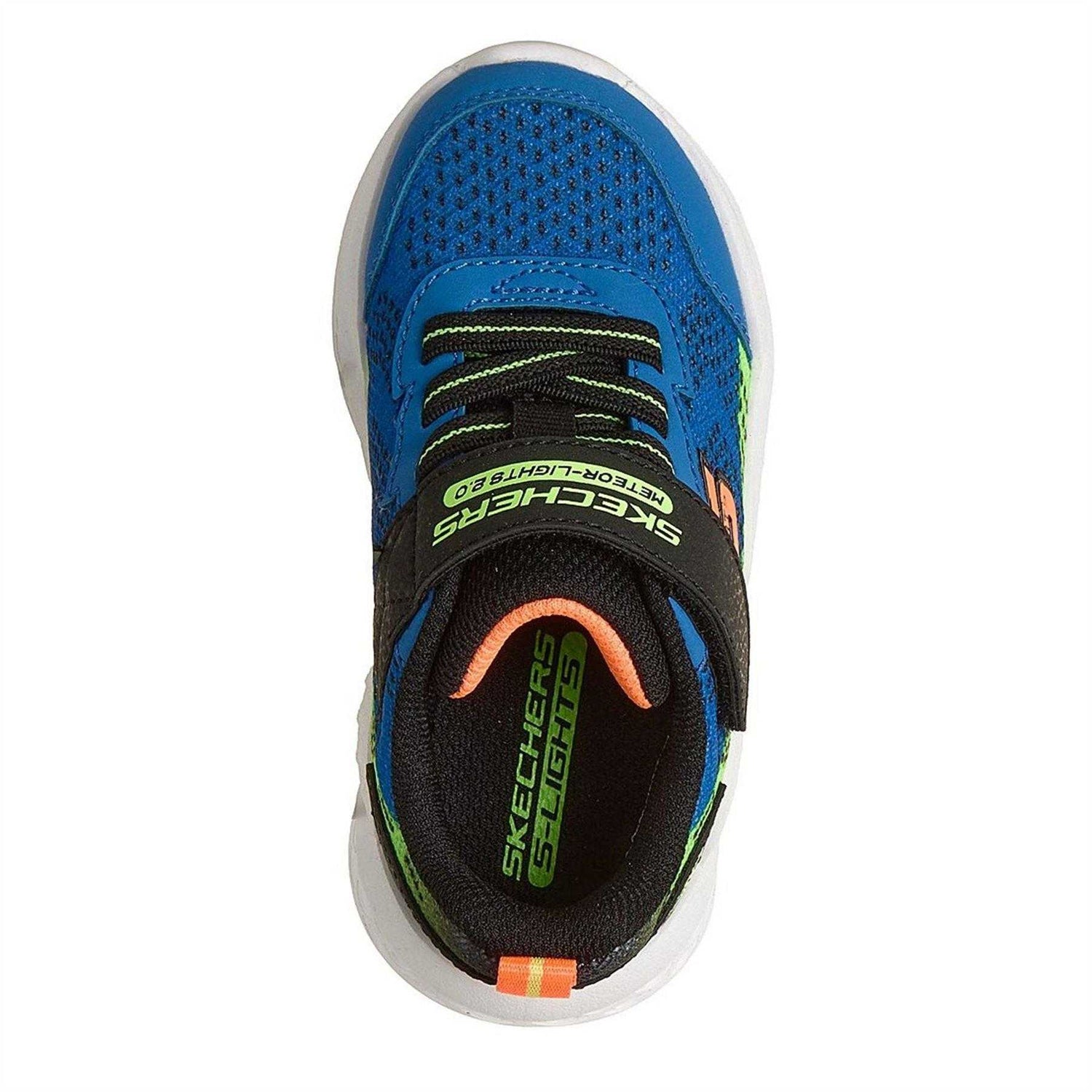 Black-Blue - Side - Skechers Boys Meteor Light Up Trainers