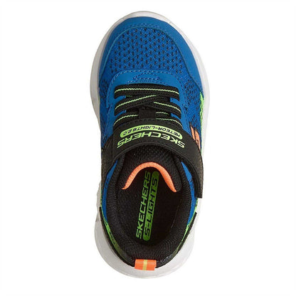 Black-Blue - Side - Skechers Boys Meteor Light Up Trainers