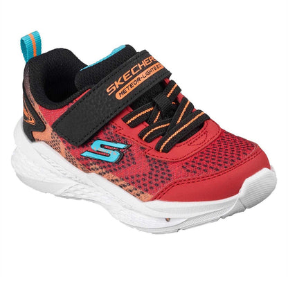 Red-Black - Pack Shot - Skechers Boys Meteor Light Up Trainers