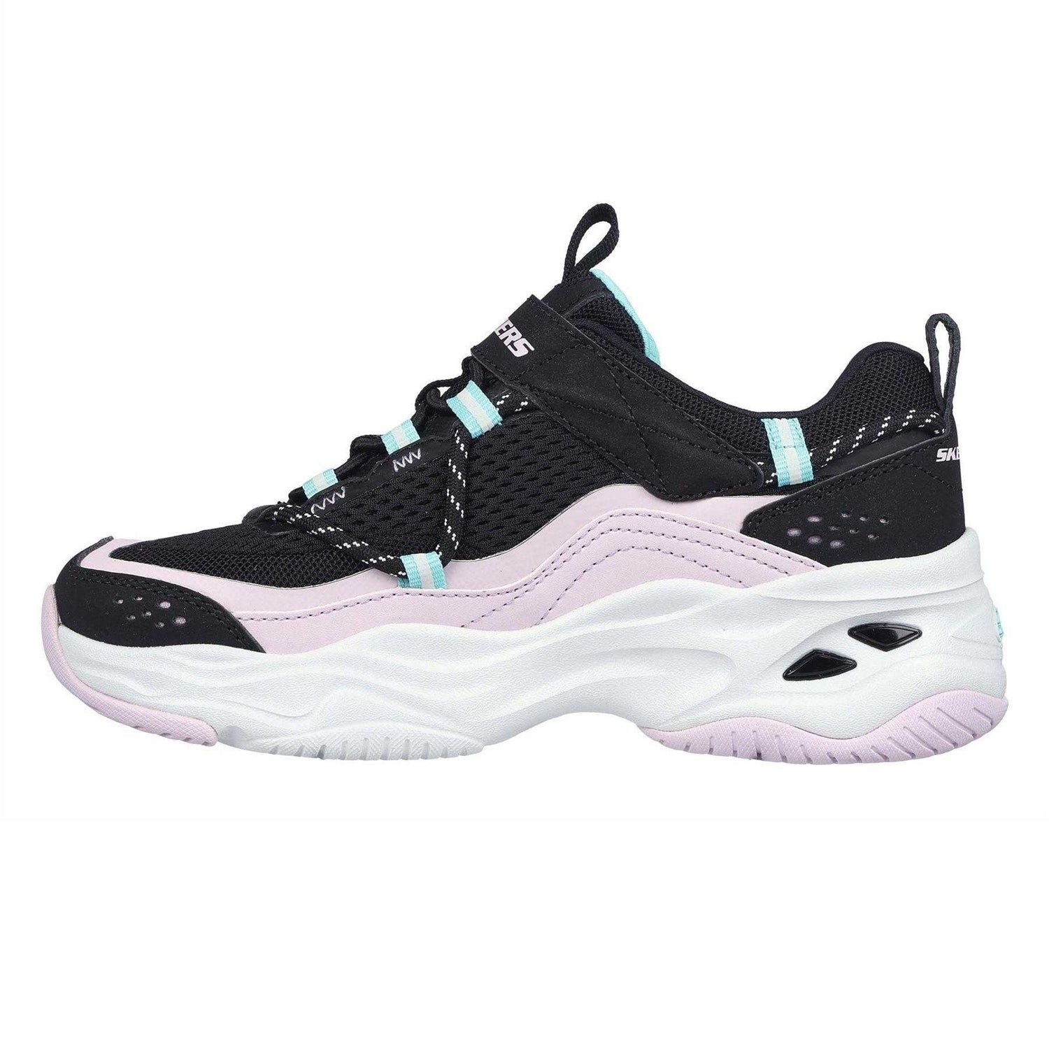 Black-Lavender - Back - Skechers Childrens-Kids D´Lites 4.0 Trainers