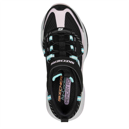 Black-Lavender - Side - Skechers Childrens-Kids D´Lites 4.0 Trainers