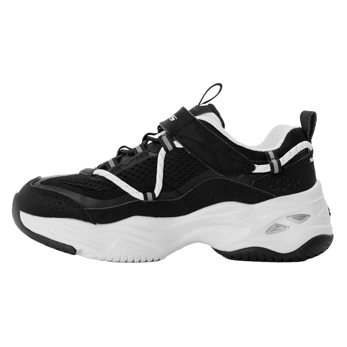 Black-White - Back - Skechers Childrens-Kids D´Lites 4.0 Trainers