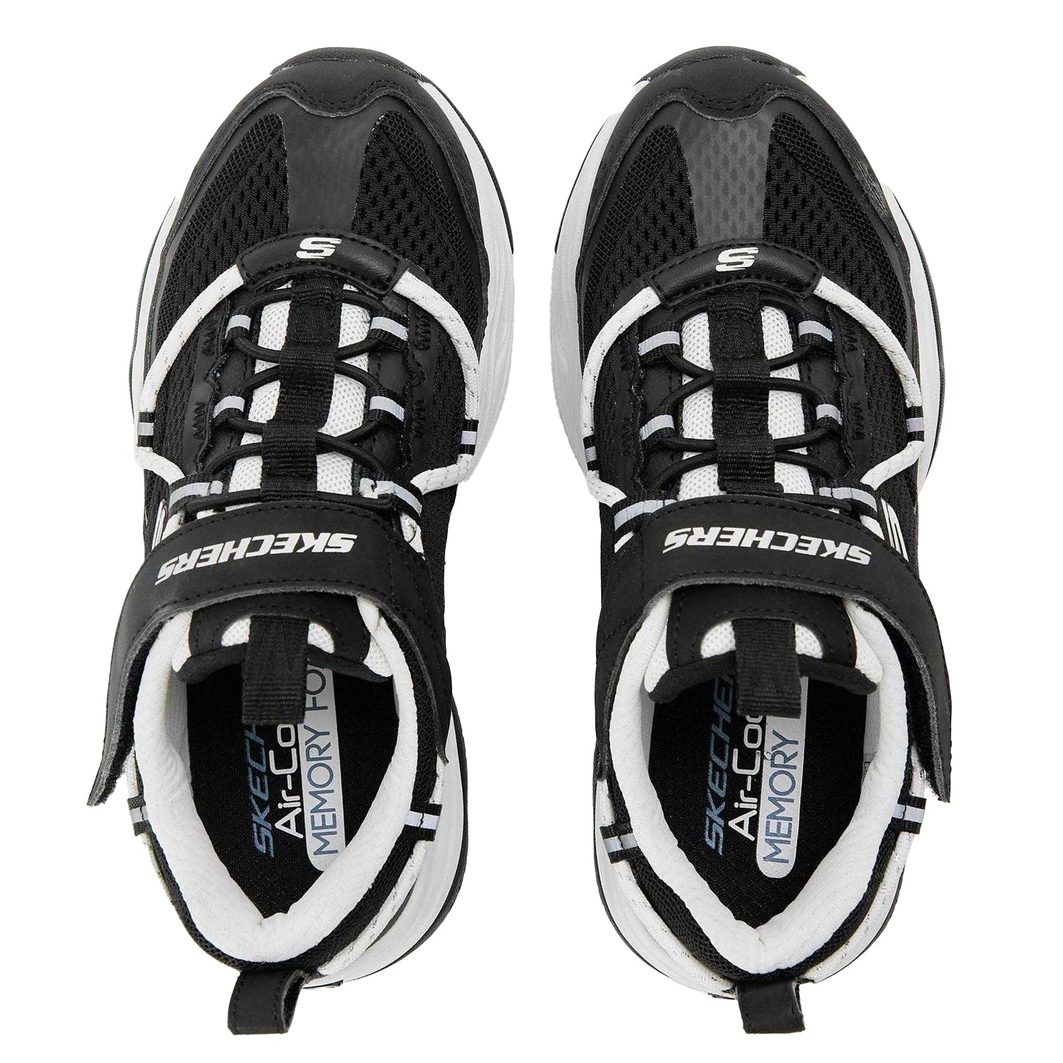 Black-White - Side - Skechers Childrens-Kids D´Lites 4.0 Trainers